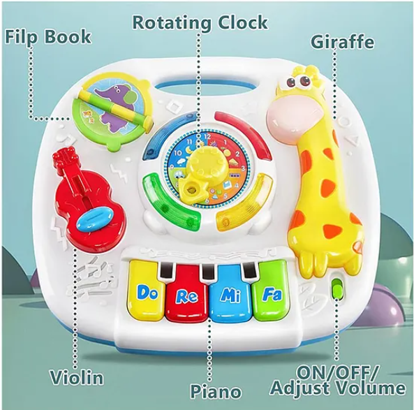 2 in 1 Musical Baby Learning Table Toys for kids Educational musical toy with piano, musical activities light and sound for kids and babies - Multicolor