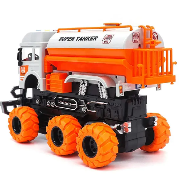 6x6 Friction Super Tanker Truck Toy - Orange