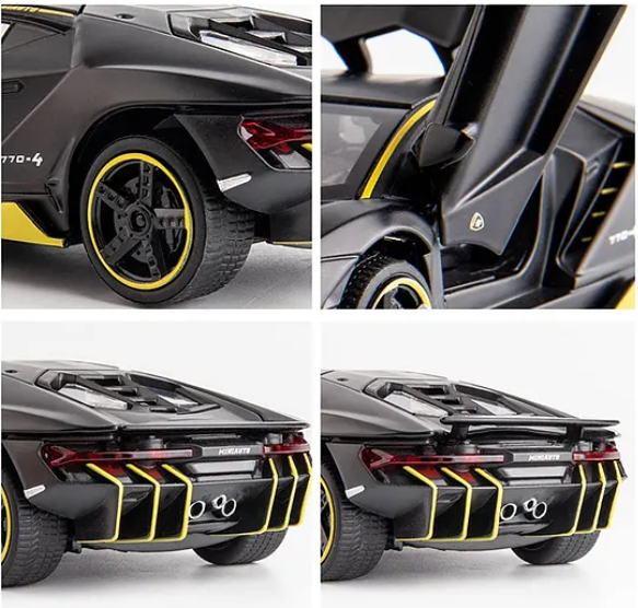 1:32 Scale Metal Lamborghini Diecast Centenario Lp 770 4 Model Car - Black