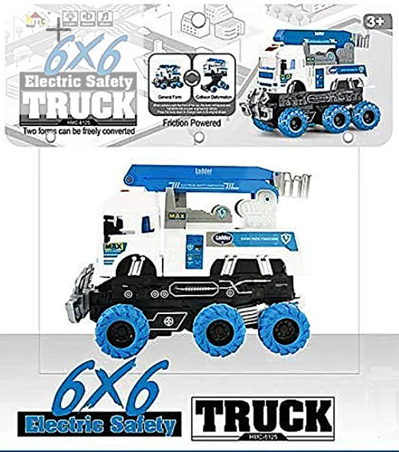 6x6 Friction Safety Truck Toy - Blue