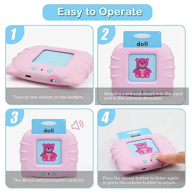 112 colorful Double-Sided Educational Learning Talking Flash Cards Cards 224 Words (Colour May Vary)