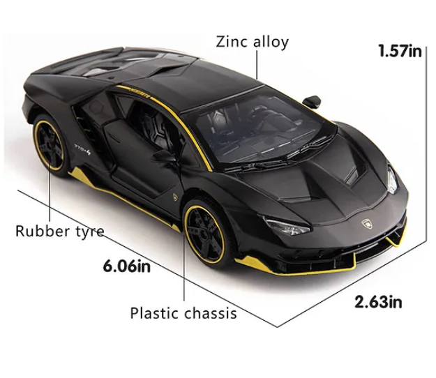 1:32 Scale Metal Lamborghini Diecast Centenario Lp 770 4 Model Car - Black