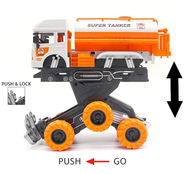 6x6 Friction Super Tanker Truck Toy - Orange