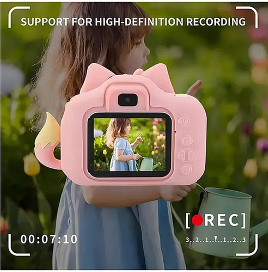 Digital Handy Portable Cute Fox Camera Full HD 1080P 2.0 Screen with Inbuilt Games - Multicolor