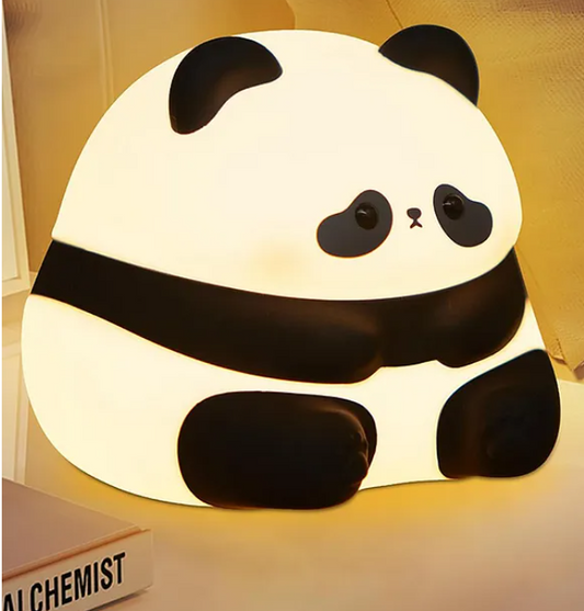 Panda Silicone Night Light Squishy LED Animal Night Light Silicone Dimmable Timed Bedside Lamp Kawaii Light Up USB Rechargeable Panda Touch Light Night Lamp Home Decor Lights With Timing Function Multicolor