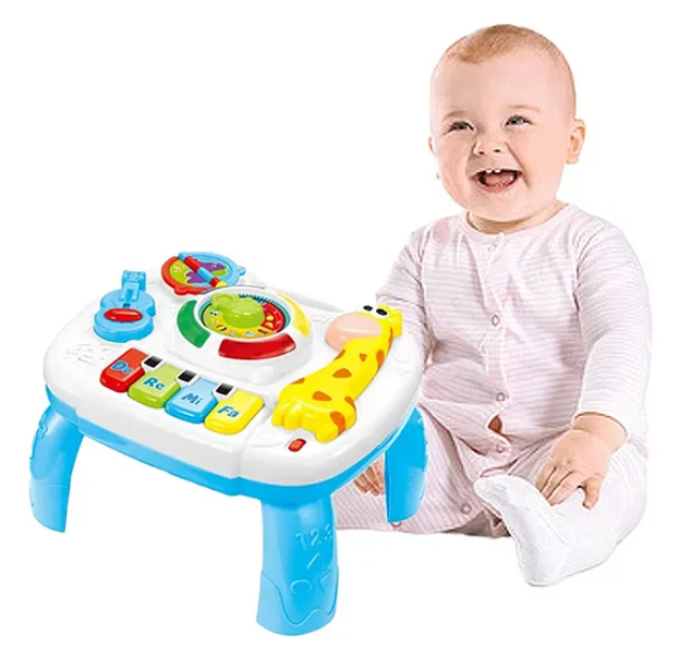 2 in 1 Musical Baby Learning Table Toys for kids Educational musical toy with piano, musical activities light and sound for kids and babies - Multicolor