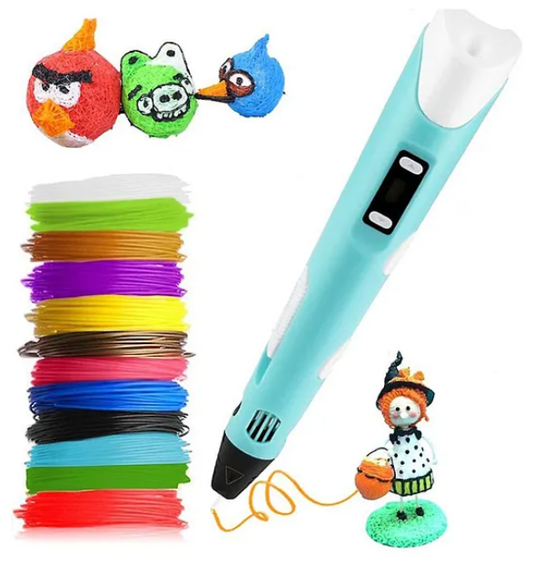 3D Printing Doodle Drawing Pen With ICD Screen And Filaments For Kids And Adults Color May Vary