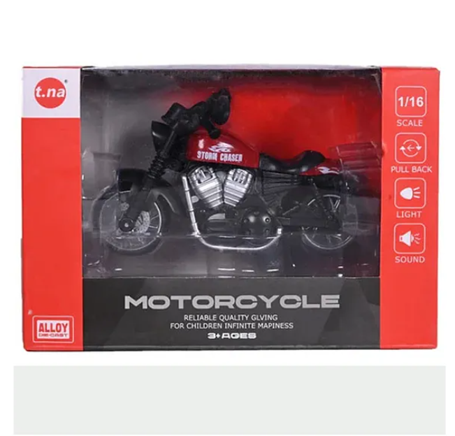 1/16 Scale Alloy Die-cast Pull Back Powered Motorcycle Bike