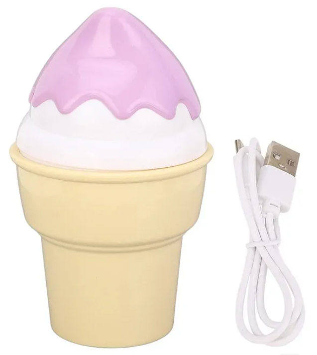 Multi-functional Ice-cream Shaped Table Lamp With 360 Degree Moveable, Sharpener And USB Rechargeable (Pack of 1 Color And Design May Vary)