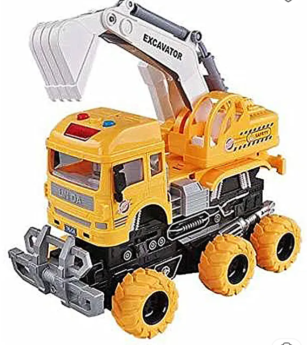 Friction Excavator Truck Toy - Yellow